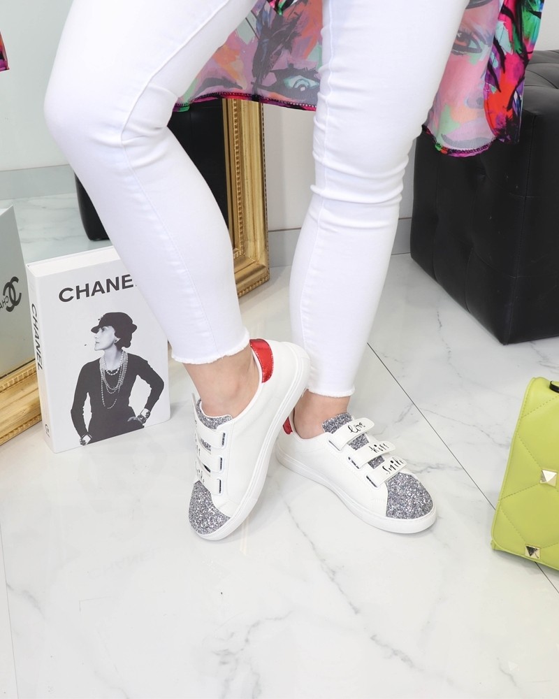 Sneakers "Love, Kiss, Smile" - FY0393-2WEB-BLANC -  Chaussures