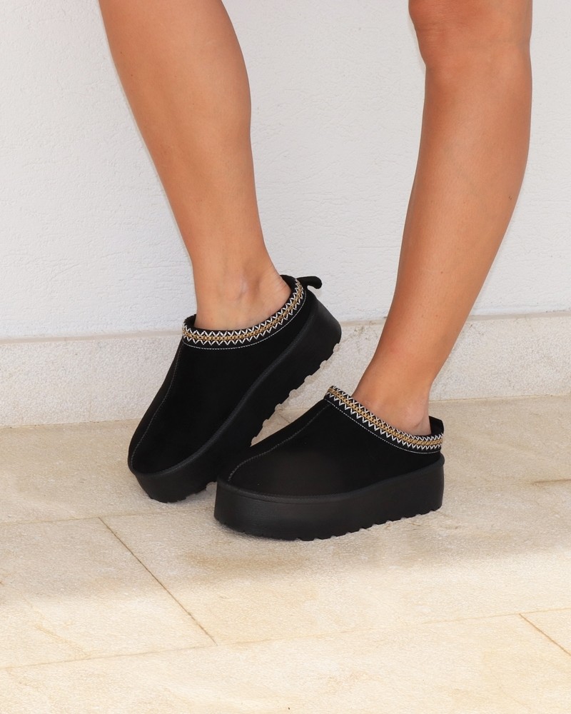 Pantoufles plateforme - FY-118WEB-NOIR -  Chaussures
